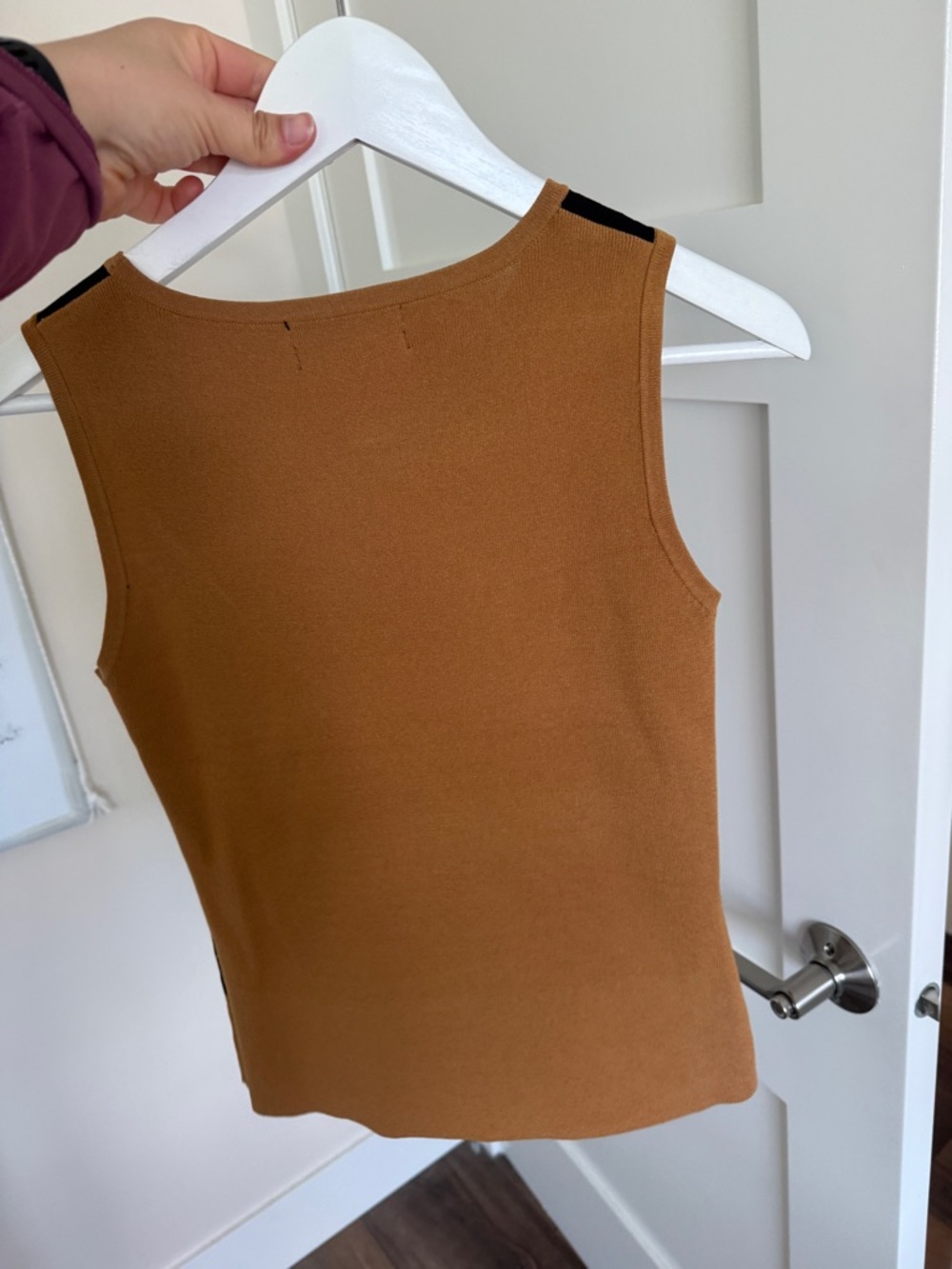 Finity Brown and Black Striped Sleeveless Knit Top - Picture 3 of 3